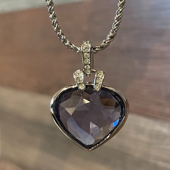 Swarovksi Oceanic Tanzanite Crystal Heart Necklace NWT - Picture 2 of 14